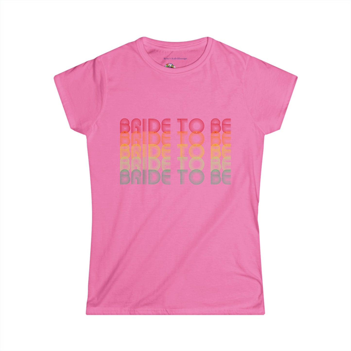 Bride to Be Retro Fade Engagement Party Bachelorette Party, S-2XL, Women's Softstyle Tee