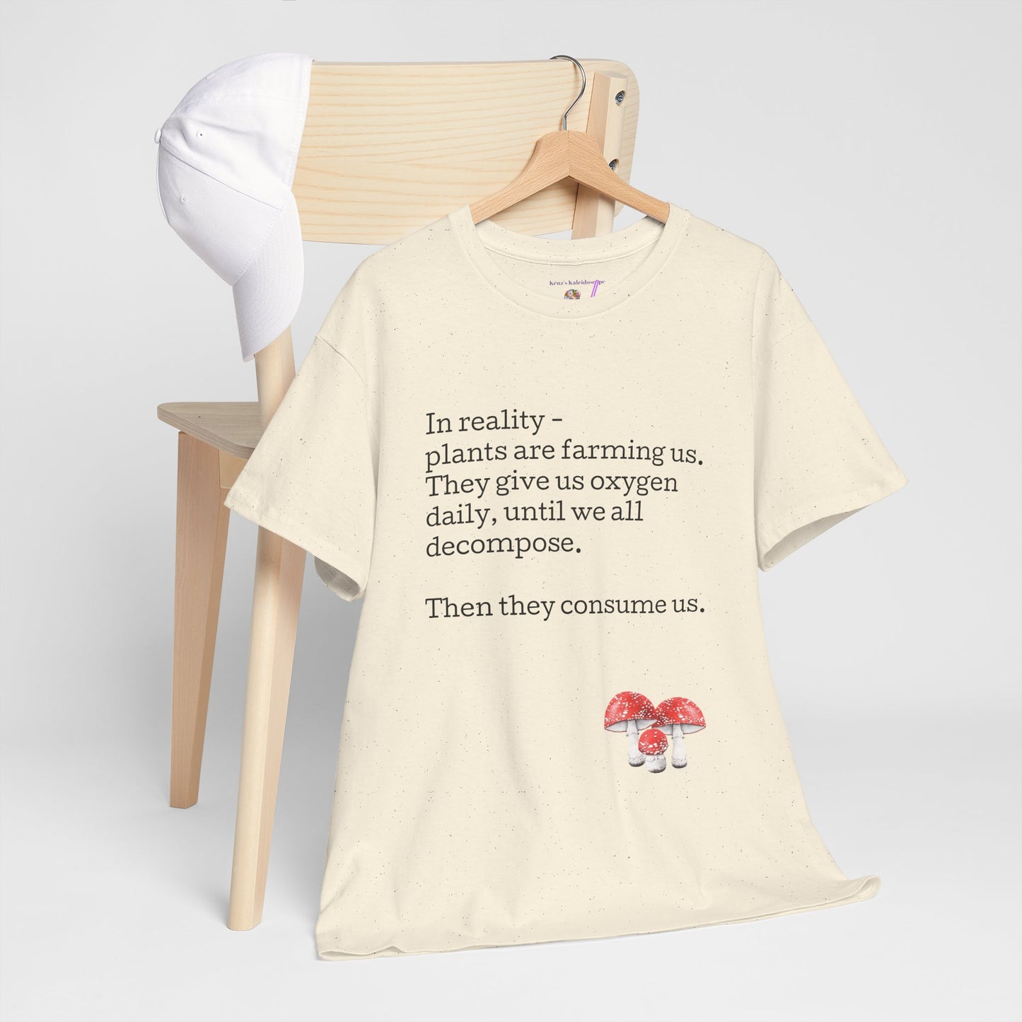 Plantfood, mushrooms s, m, l, xl, 2xl, 3xl, 4xl, 5xl Unisex Heavy Cotton Tee