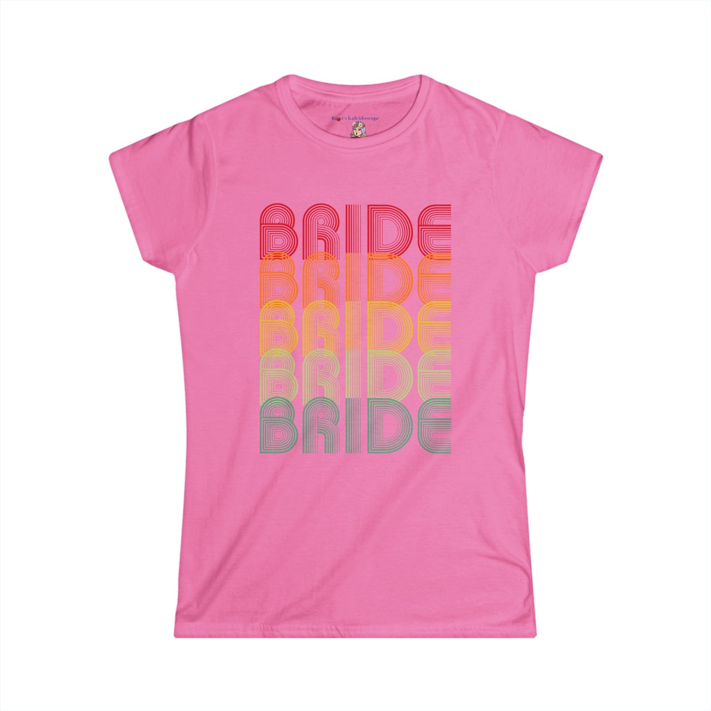 Bride Engagement Party Retro Fade Bachelorette Party Women's Softstyle Tee