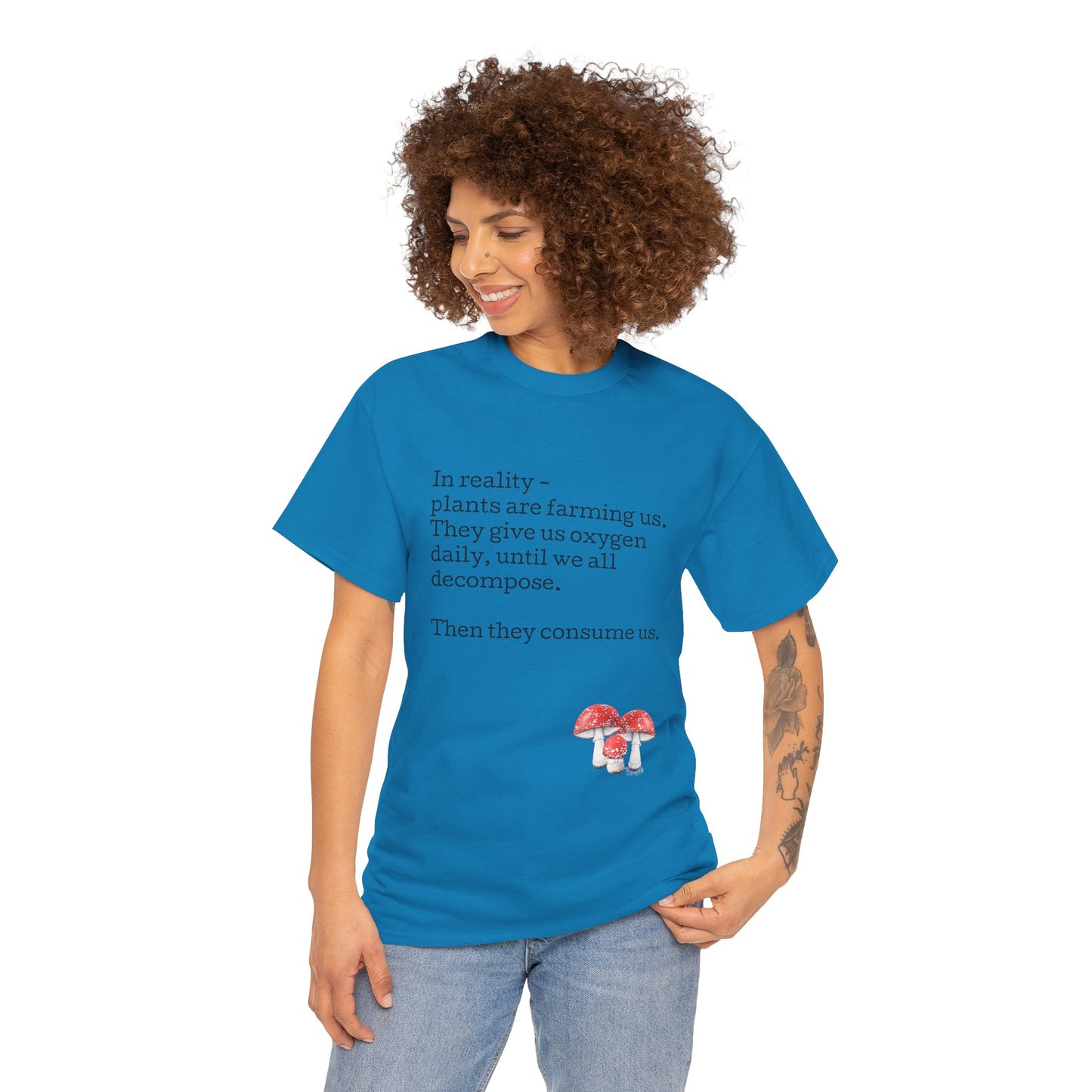 Plantfood, mushrooms s, m, l, xl, 2xl, 3xl, 4xl, 5xl Unisex Heavy Cotton Tee