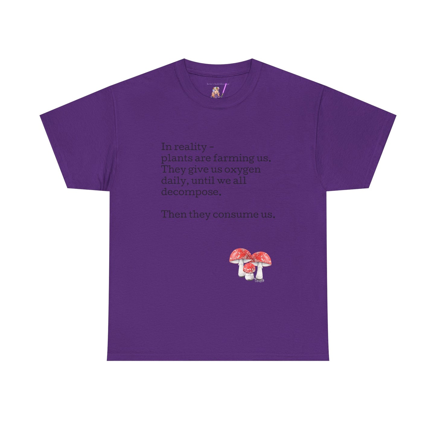 Plantfood, mushrooms s, m, l, xl, 2xl, 3xl, 4xl, 5xl Unisex Heavy Cotton Tee