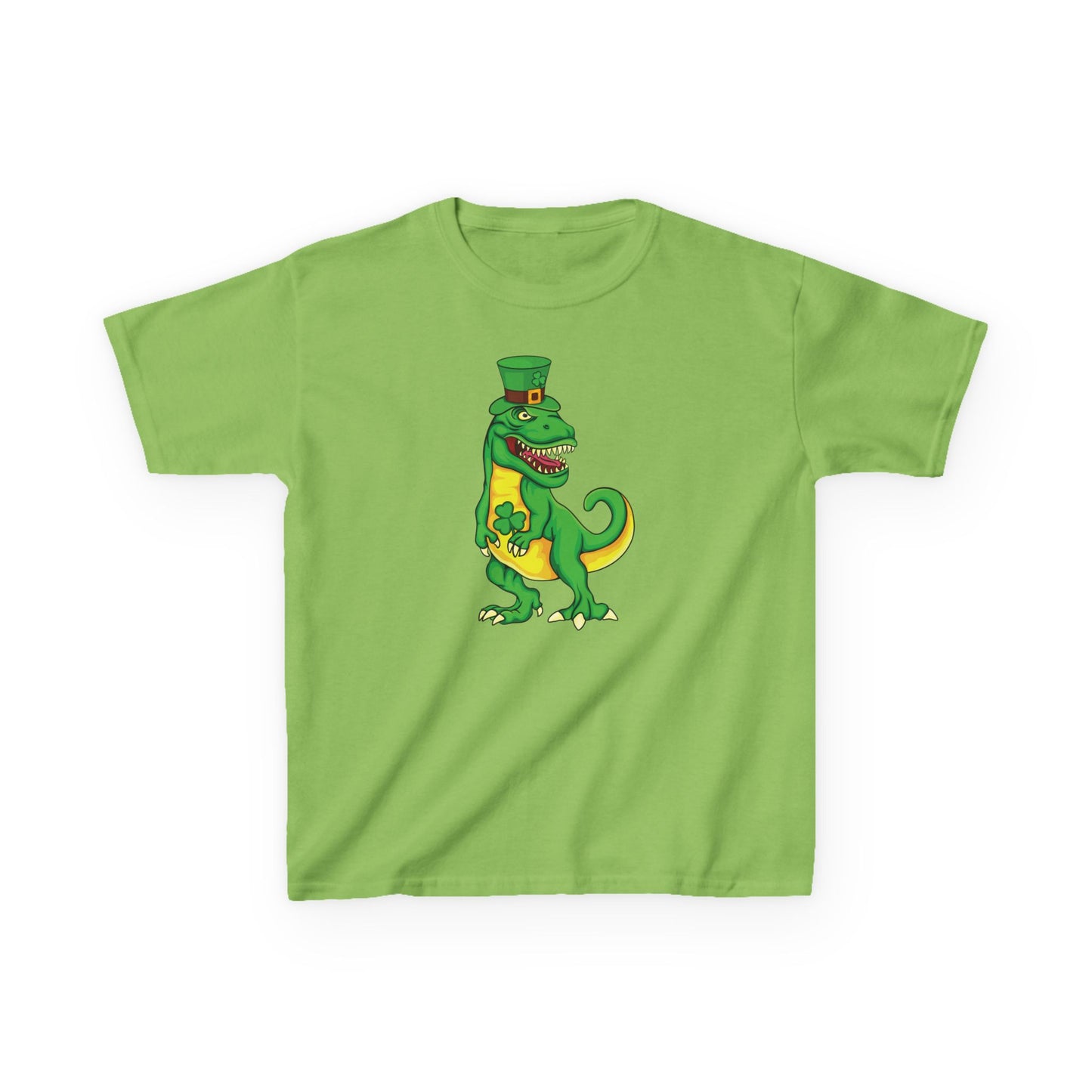 St Pat-Rex Day St Patricks Day Dino Kids Heavy Cotton Tee