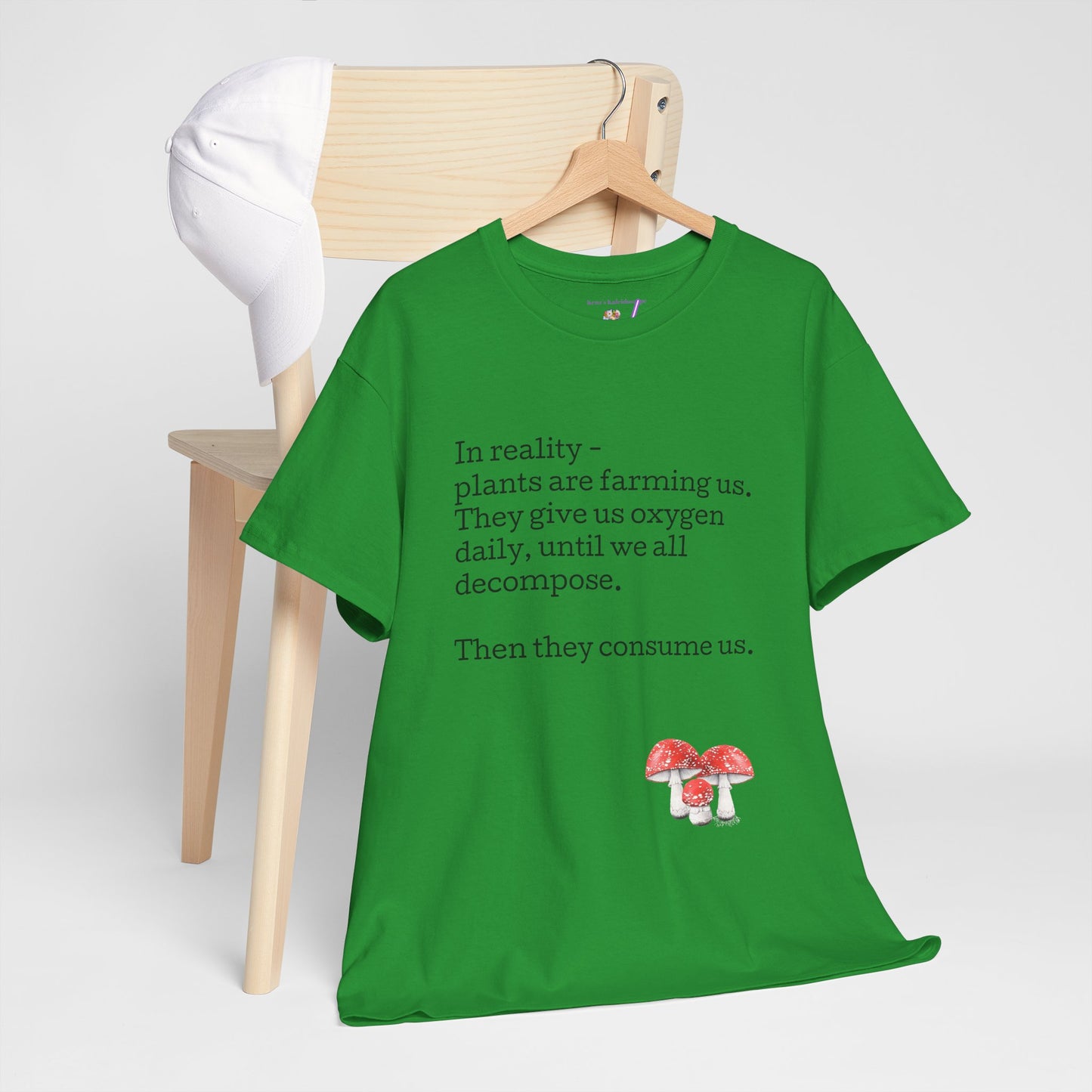 Plantfood, mushrooms s, m, l, xl, 2xl, 3xl, 4xl, 5xl Unisex Heavy Cotton Tee