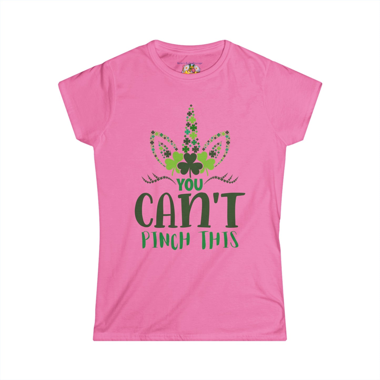 Women's St Patricks Day Unicorn Cant Pinch This Softstyle Tee
