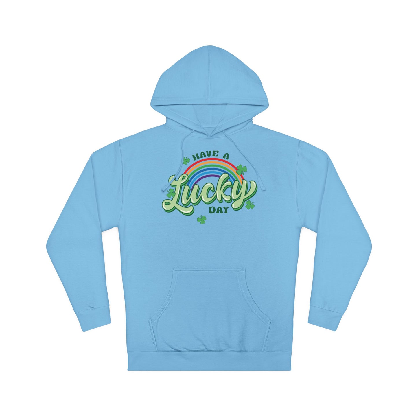 Unisex Four Leaf St Patricks Day Lucky Charm Rainbow Clover Hoodie