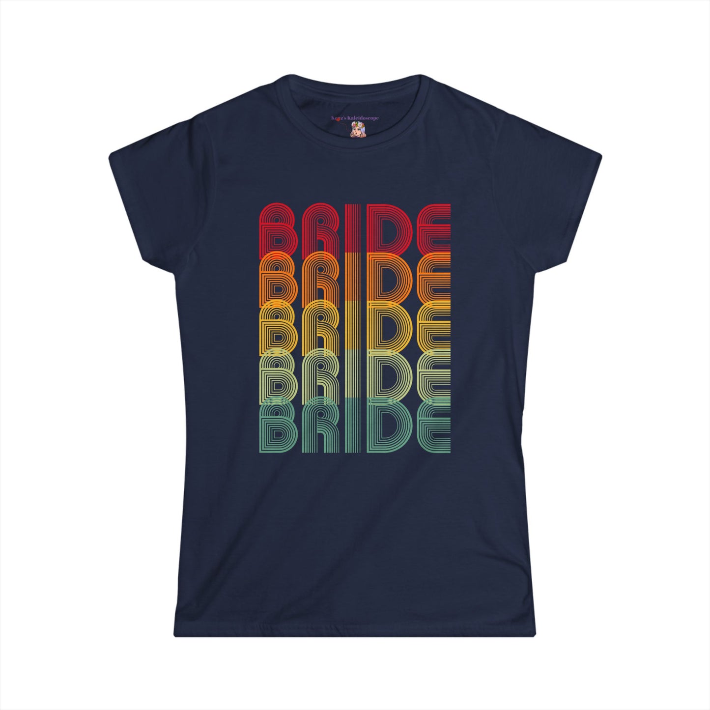 Bride Engagement Party Retro Fade Bachelorette Party Women's Softstyle Tee