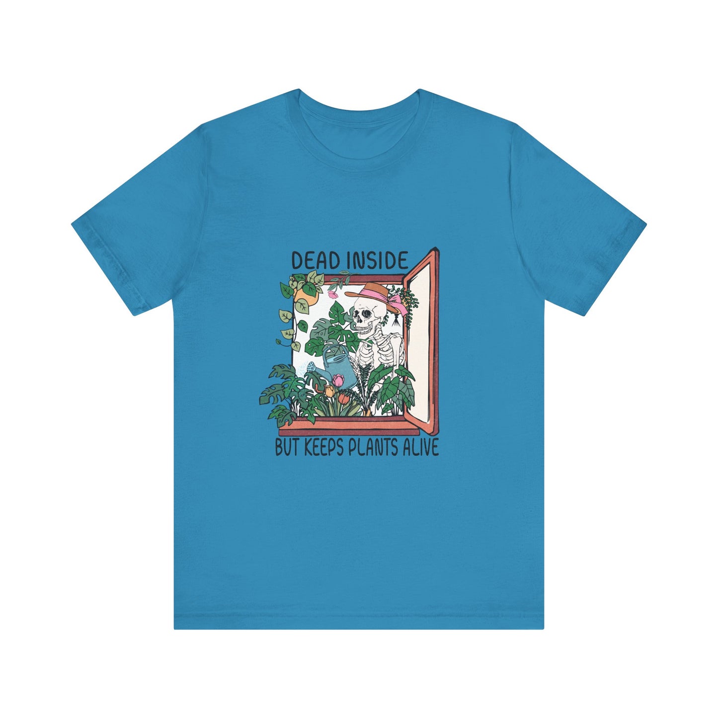 Dead inside, keeps plants alive, XS-3XL, Unisex Jersey Short Sleeve Tee