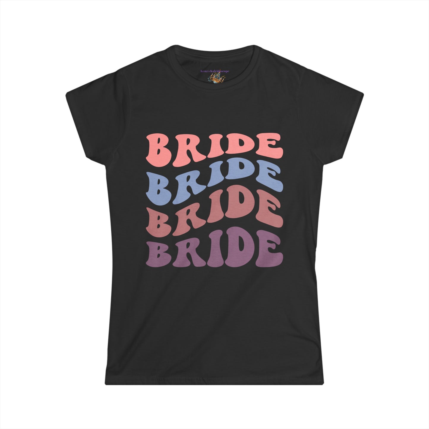 Bride Retro Repeat, S-2XL, Women's Softstyle Tee