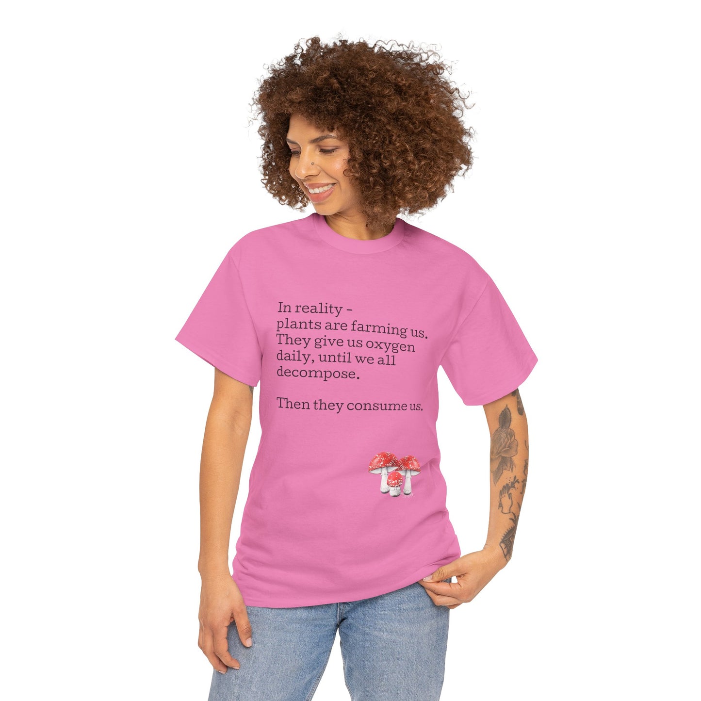 Plantfood, mushrooms s, m, l, xl, 2xl, 3xl, 4xl, 5xl Unisex Heavy Cotton Tee
