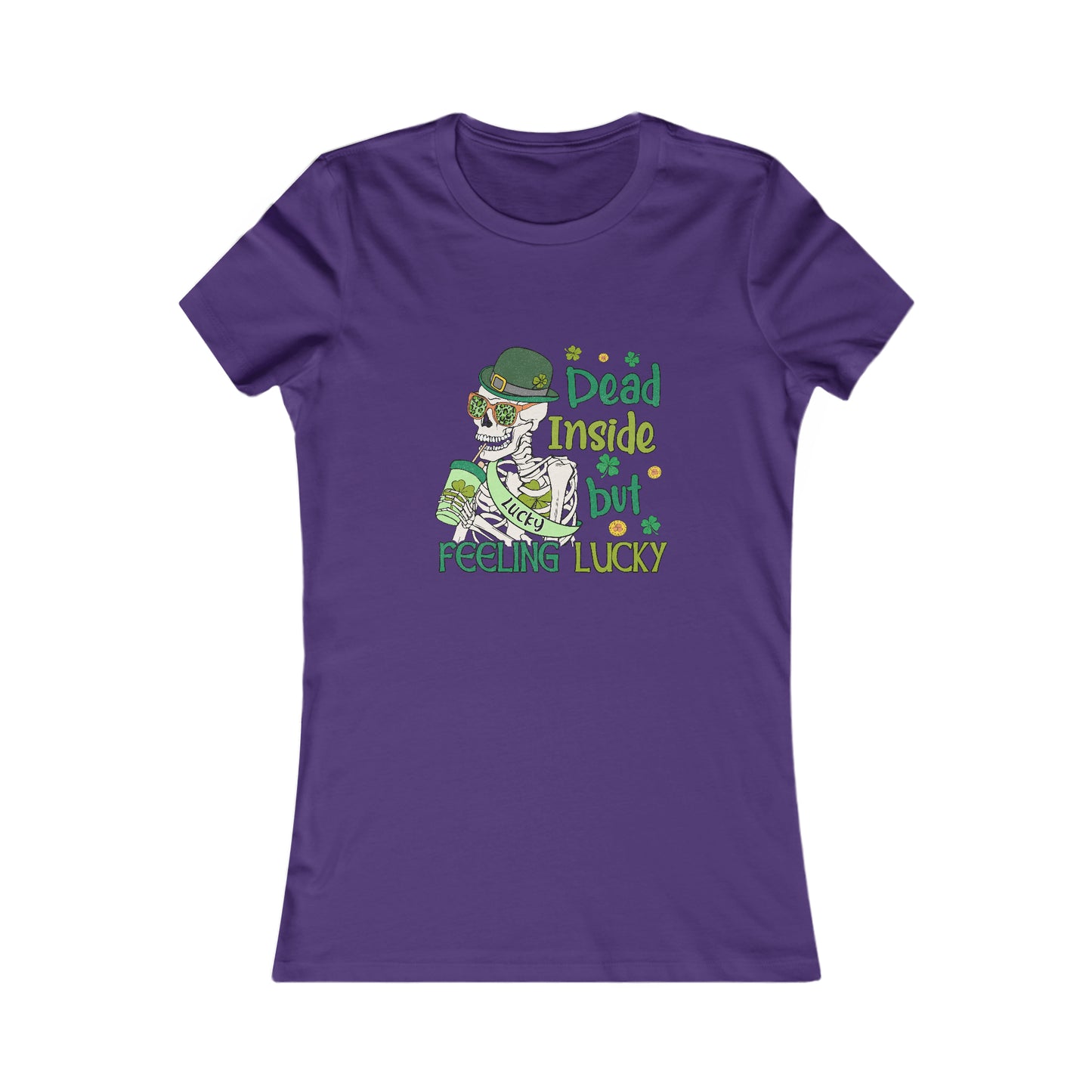Women's St Patrick's Feeling Lucky Skeleton Favorite Tee