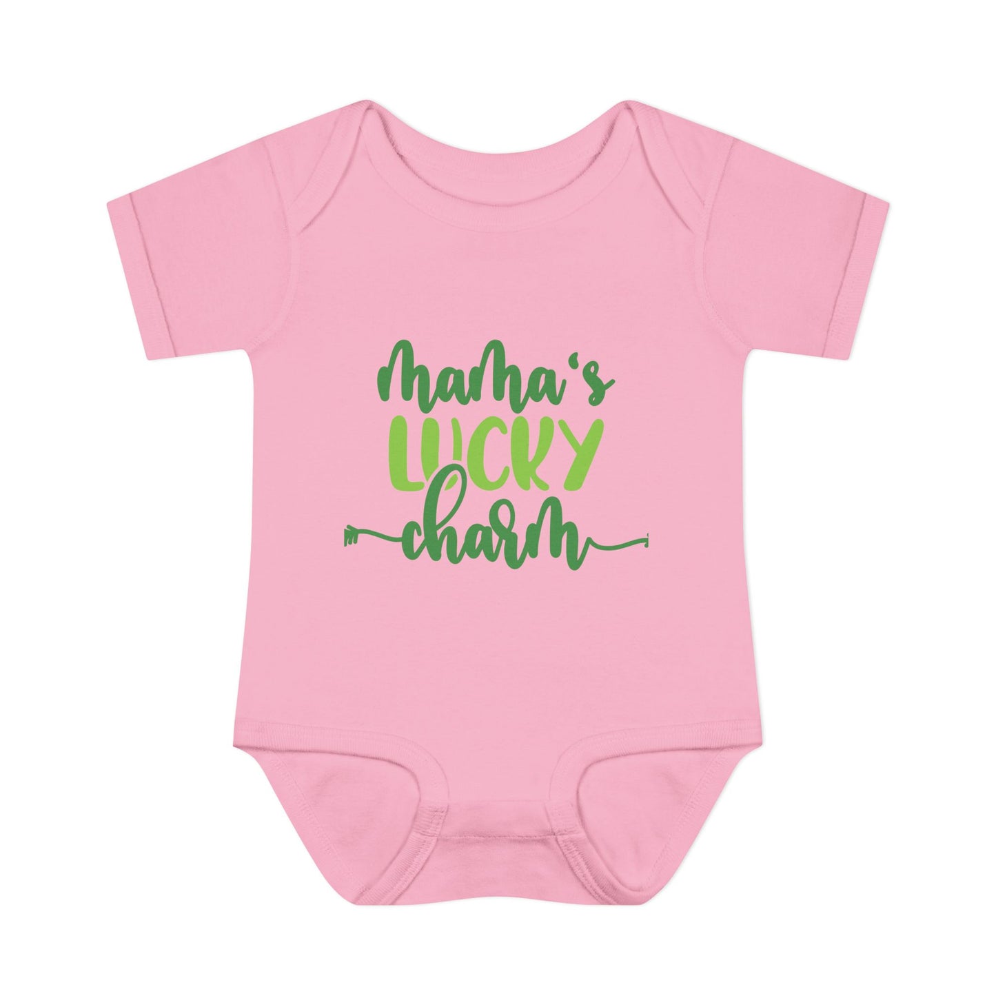 Mama's Lucky Charm St Patricks Day Infant Onesie Baby Rib Bodysuit