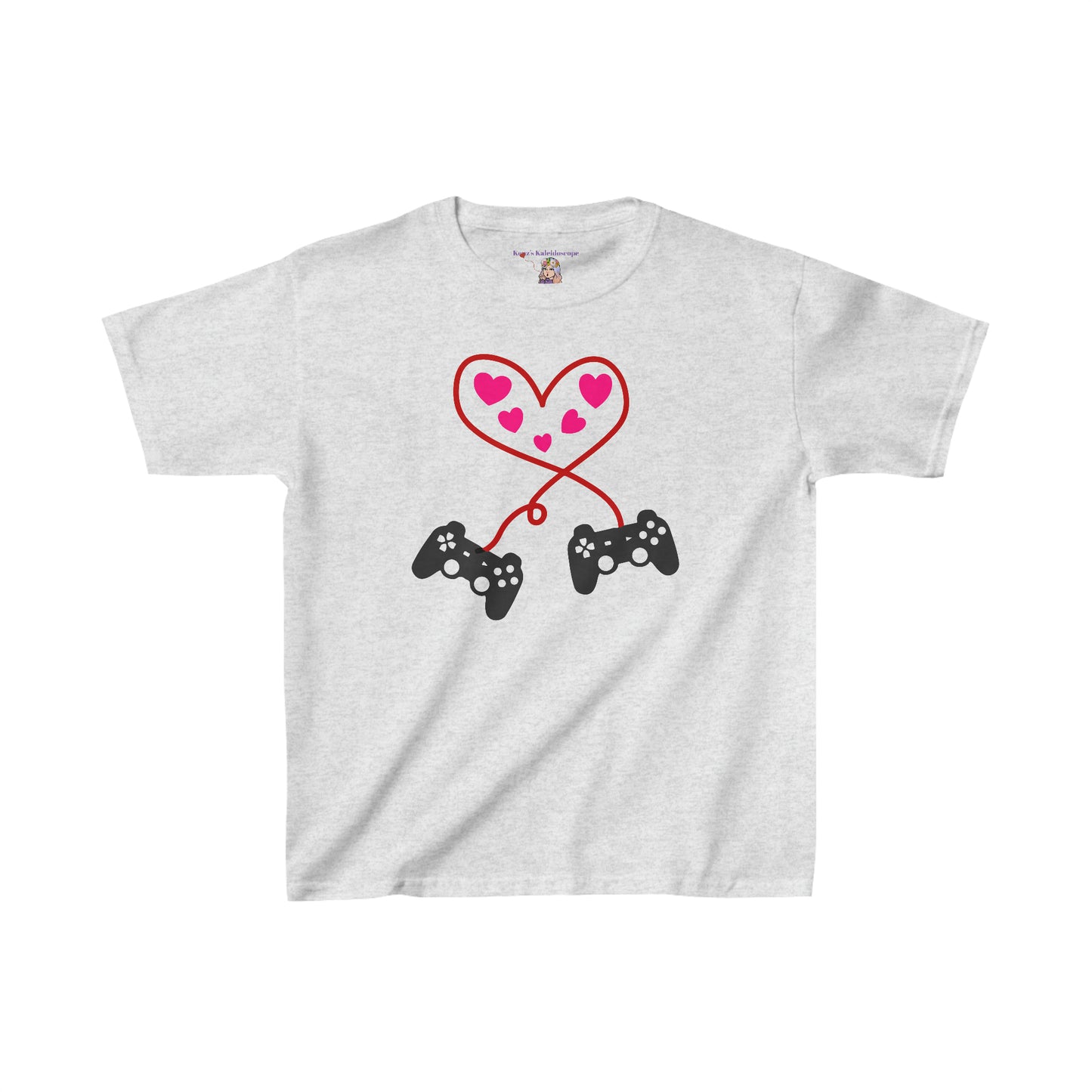 Video Games Controls Heart Valentines Day Kids Heavy Cotton™ Tee