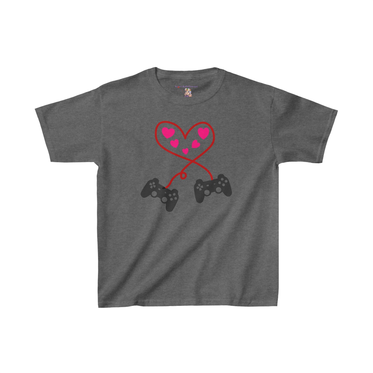 Video Games Controls Heart Valentines Day Kids Heavy Cotton™ Tee