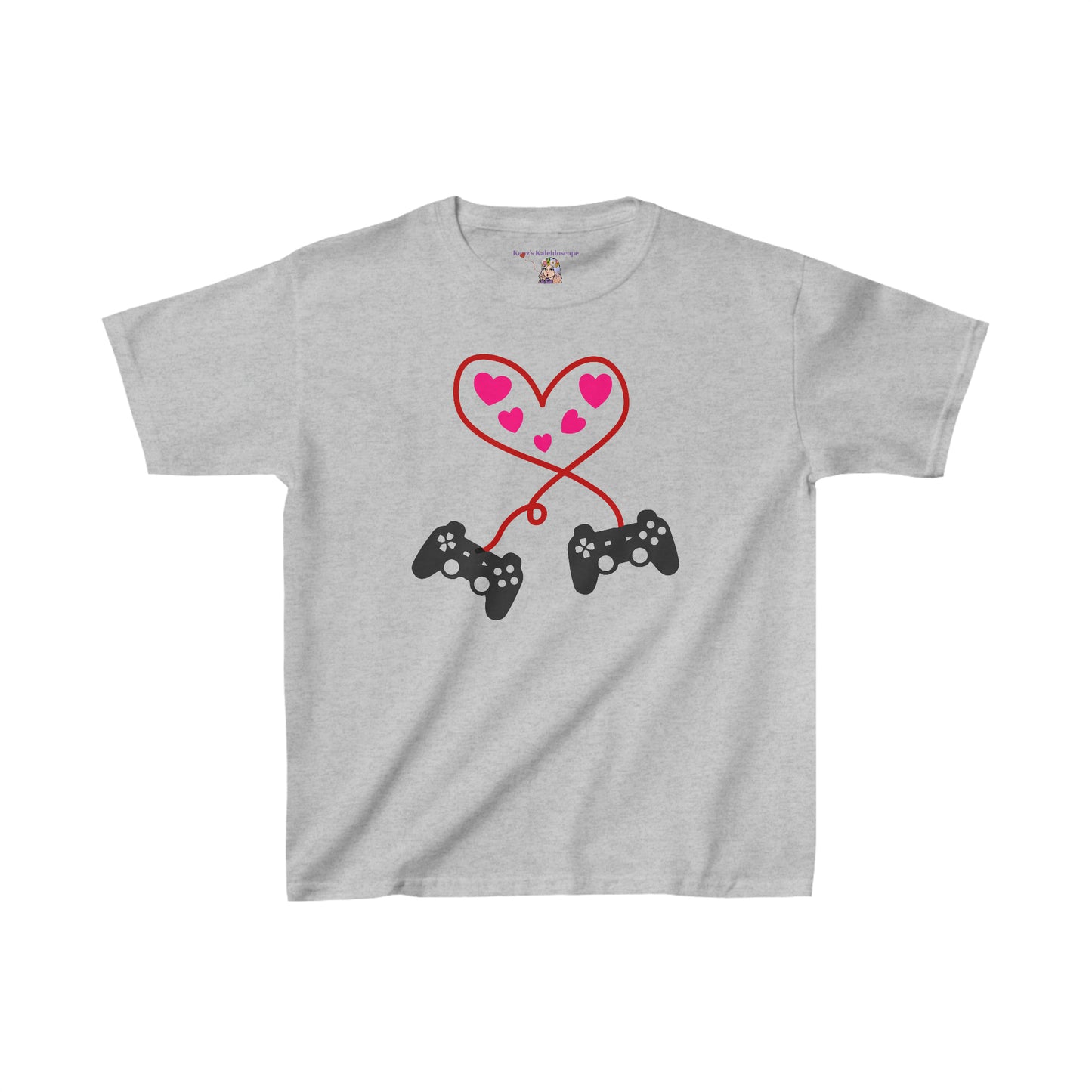 Video Games Controls Heart Valentines Day Kids Heavy Cotton™ Tee
