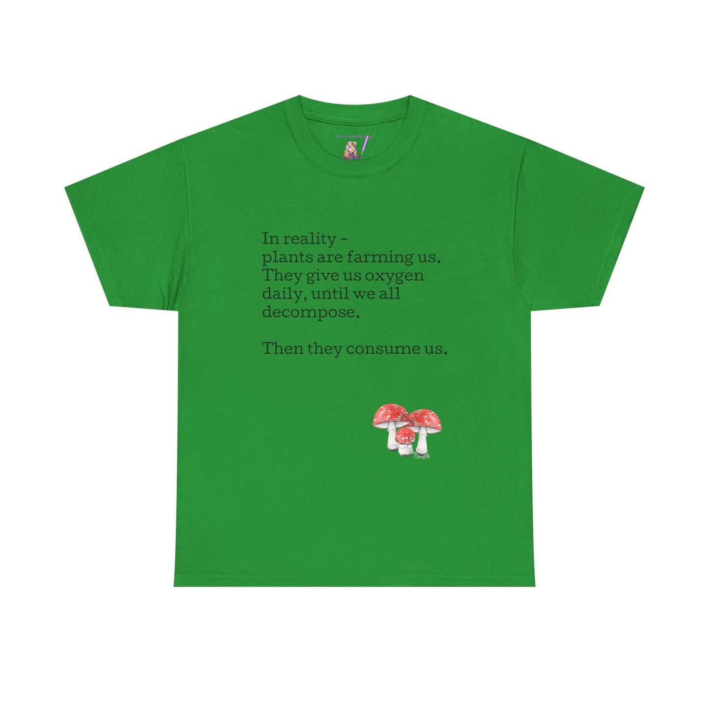 Plantfood, mushrooms s, m, l, xl, 2xl, 3xl, 4xl, 5xl Unisex Heavy Cotton Tee