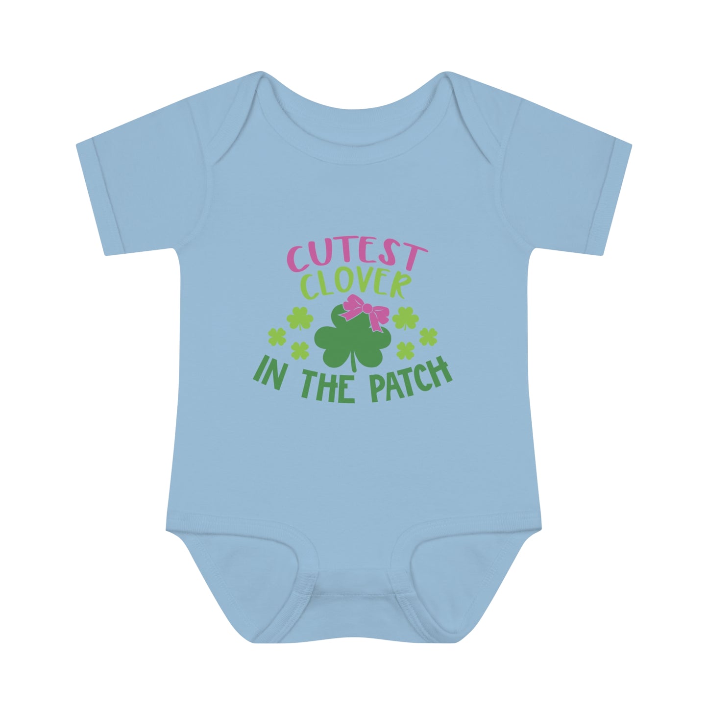St Patricks Day Cutest Clover in the Patch Infant Onesie Baby Rib Bodysuit