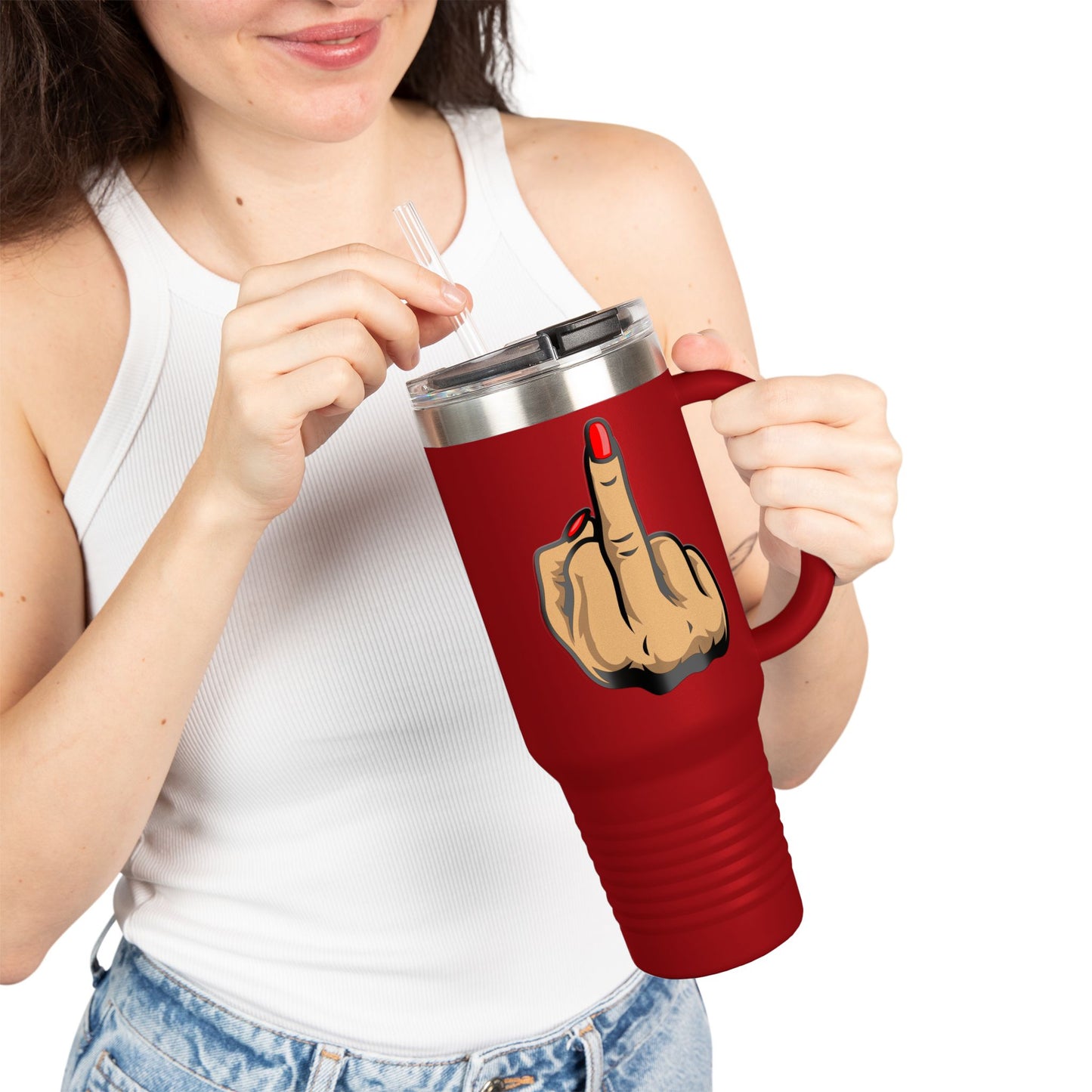Sassy Insulated Travel Mug with Finger, 40oz