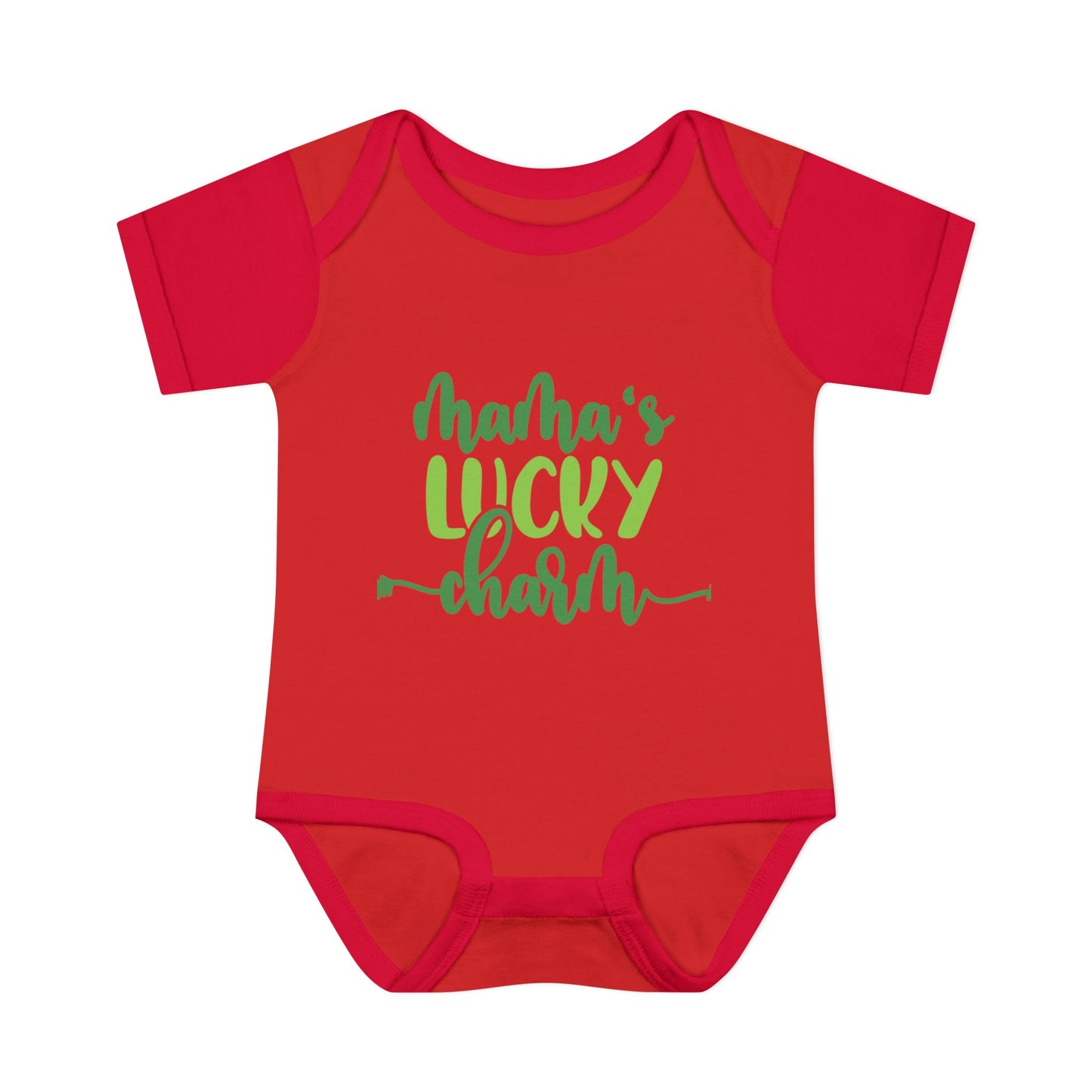 Mama's Lucky Charm St Patricks Day Infant Onesie Baby Rib Bodysuit