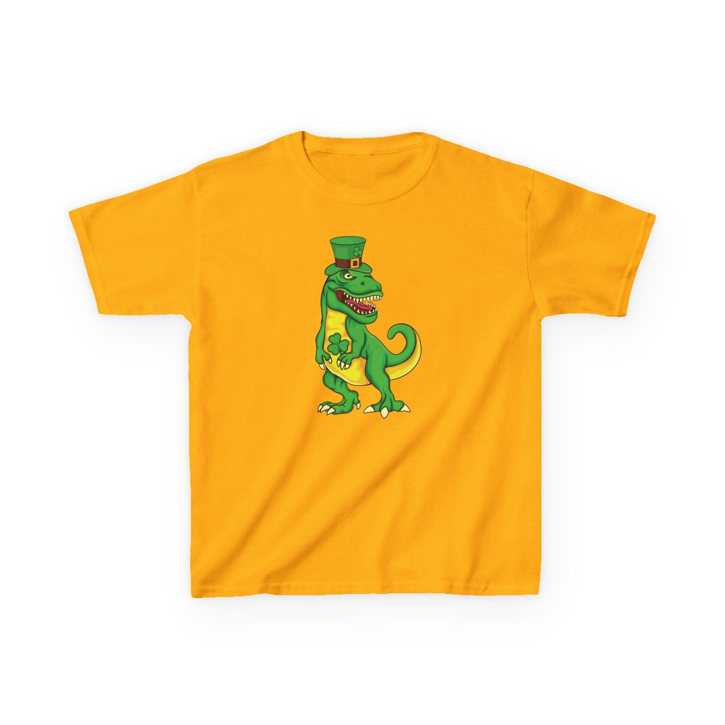 St Pat-Rex Day St Patricks Day Dino Kids Heavy Cotton Tee