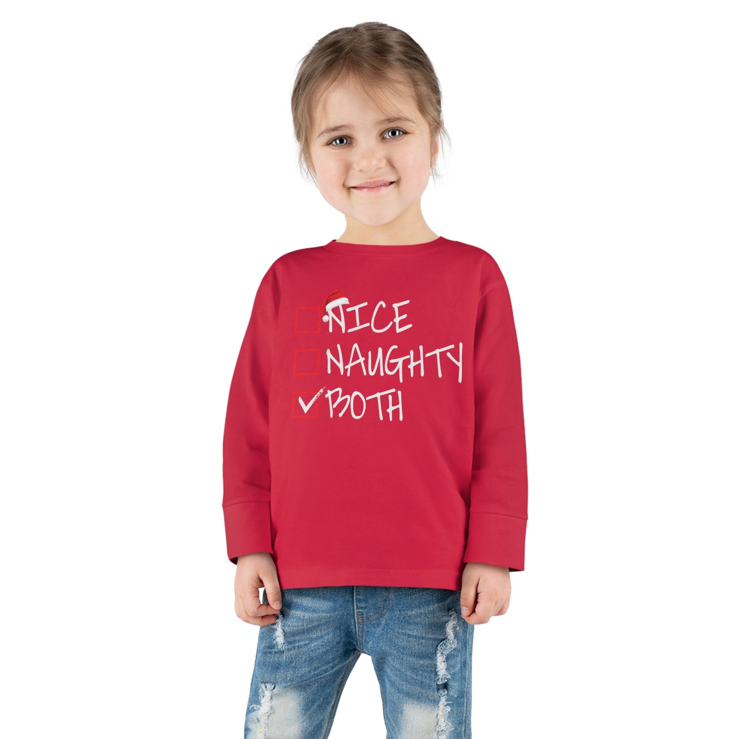 Nice naughty both holiday checklist Toddler Long Sleeve Tee