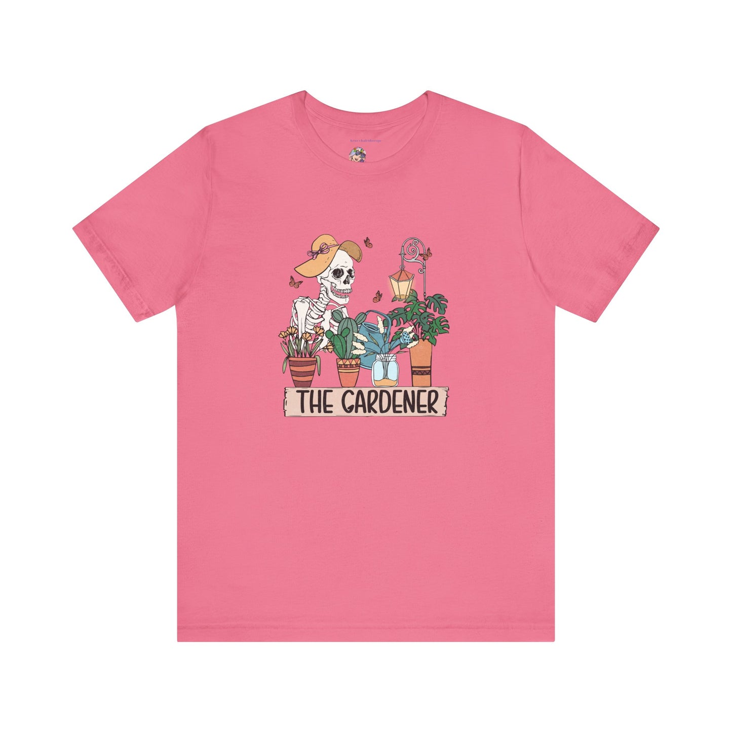 Plants, The Gardener, Skeleton, Springtime, Gardening, XS-3XL Unisex Jersey Short Sleeve Tee