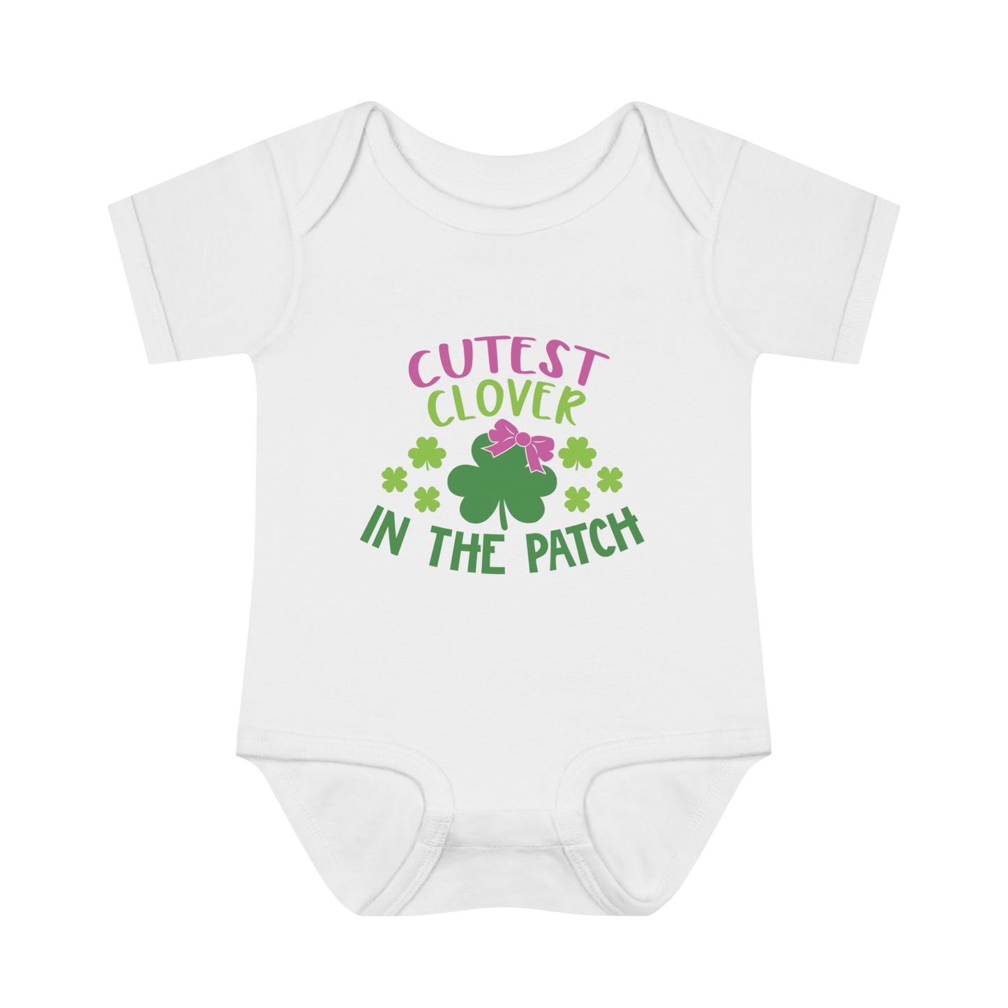 St Patricks Day Cutest Clover in the Patch Infant Onesie Baby Rib Bodysuit