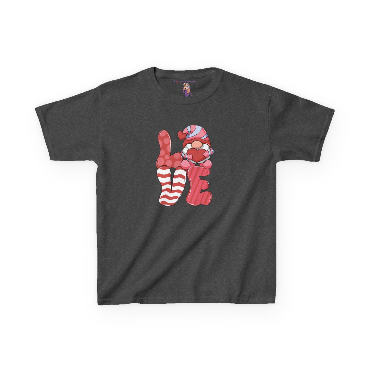 Love Gnome Valentines Day Kids Heavy Cotton™ Tee