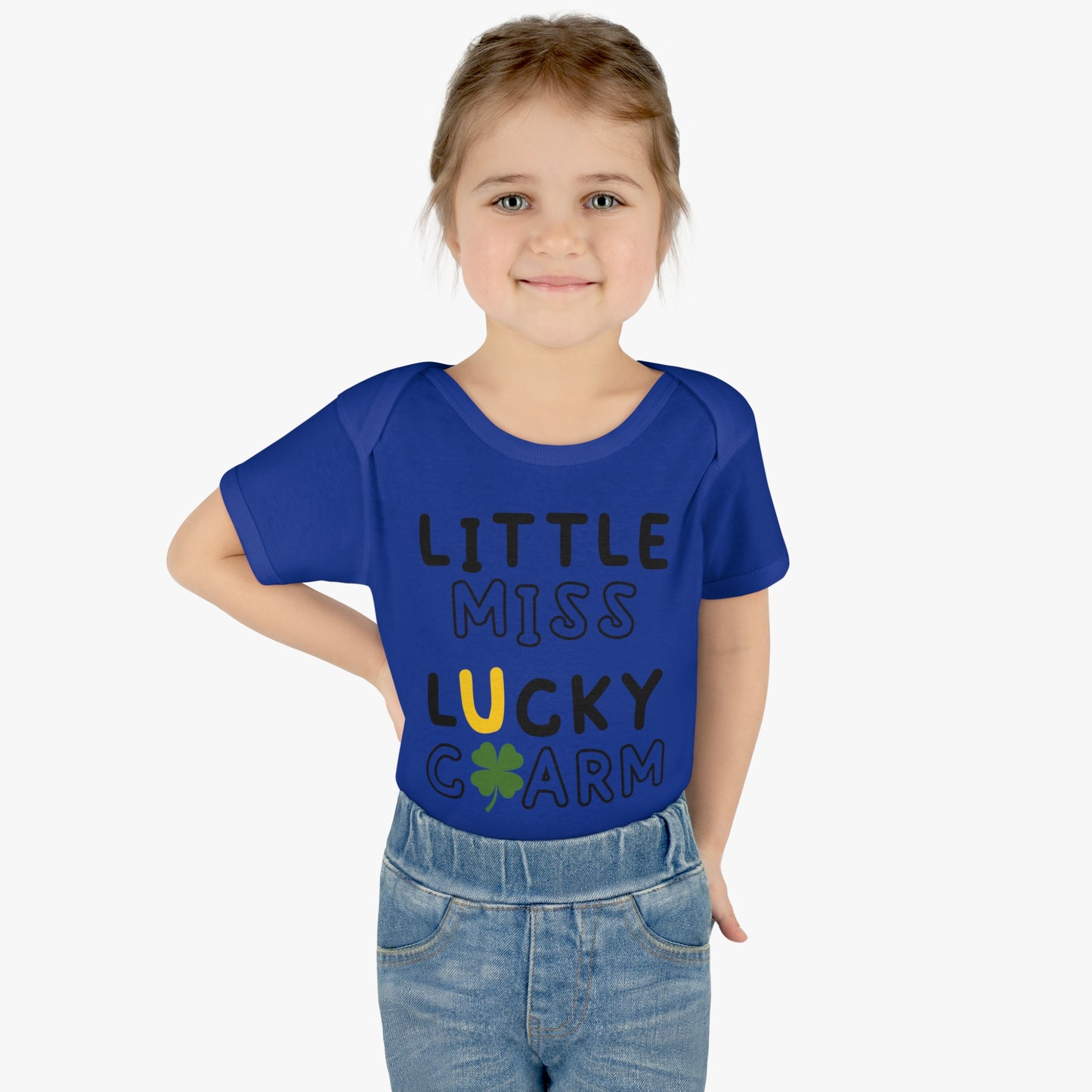 St Patricks Little Miss Lucky Charm Infant Onesie Baby Rib Bodysuit
