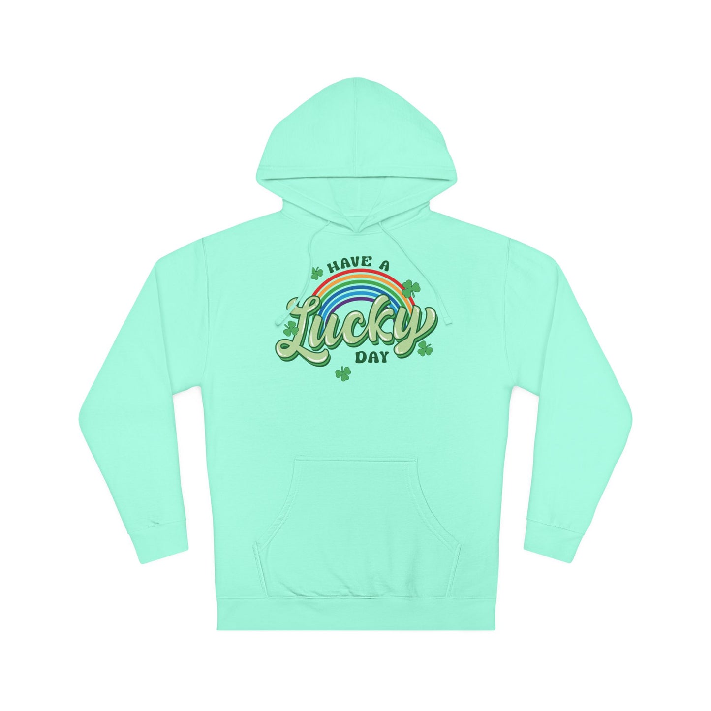 Unisex Four Leaf St Patricks Day Lucky Charm Rainbow Clover Hoodie