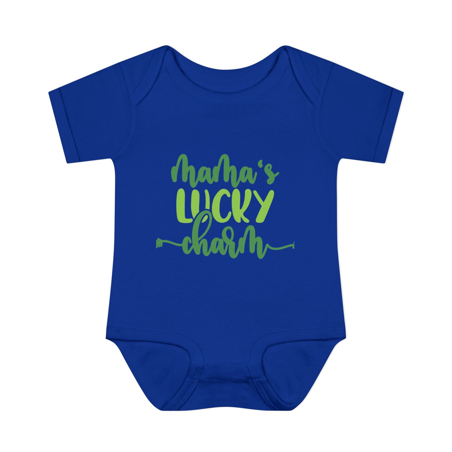 Mama's Lucky Charm St Patricks Day Infant Onesie Baby Rib Bodysuit