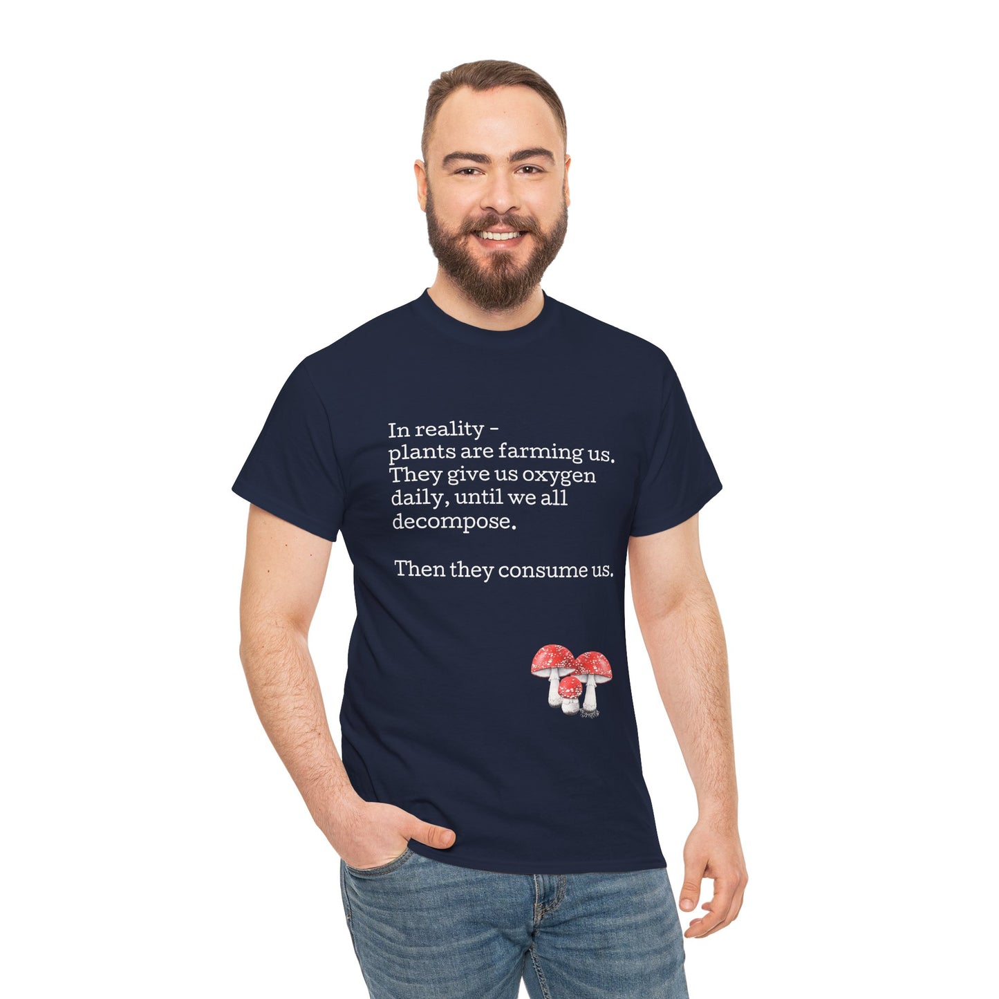Plantfood, mushrooms s, m, l, xl, 2xl, 3xl, 4xl, 5xl Unisex Heavy Cotton Tee