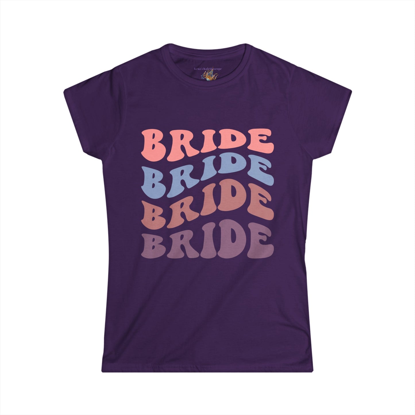 Bride Retro Repeat, S-2XL, Women's Softstyle Tee
