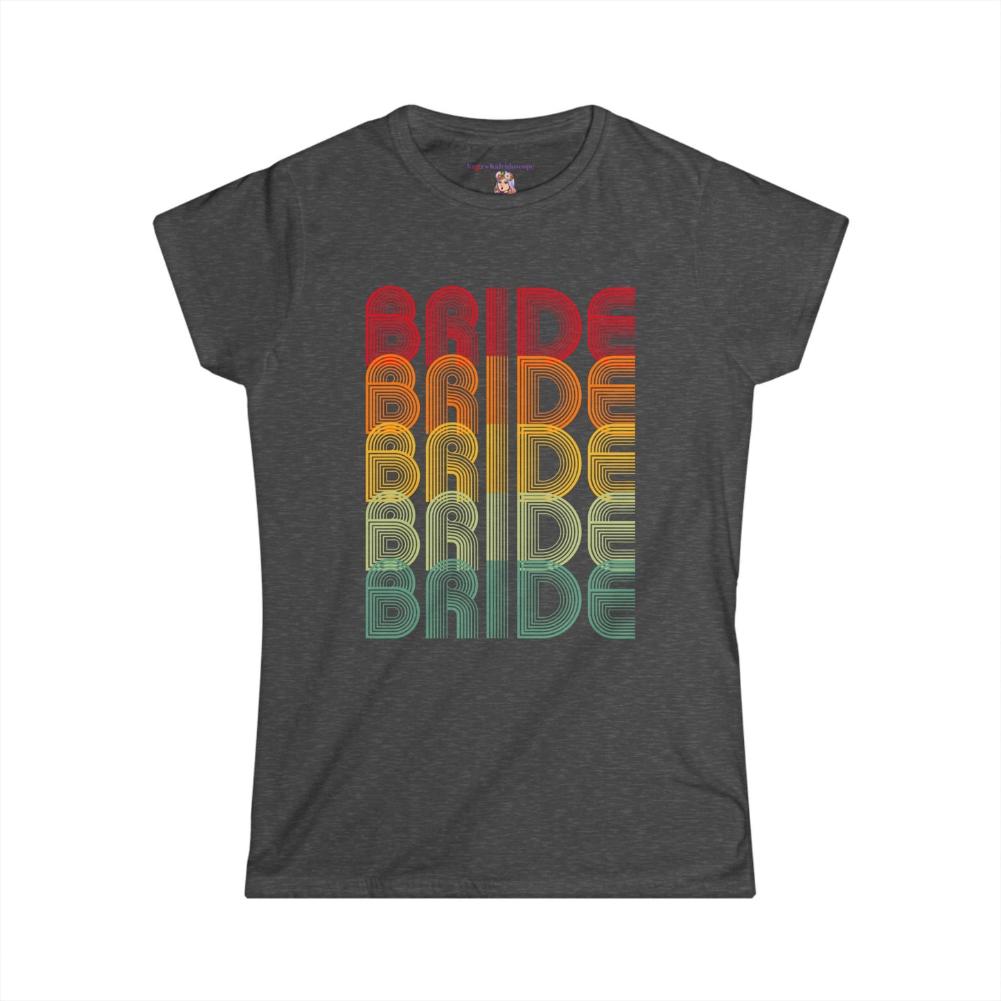 Bride Engagement Party Retro Fade Bachelorette Party Women's Softstyle Tee