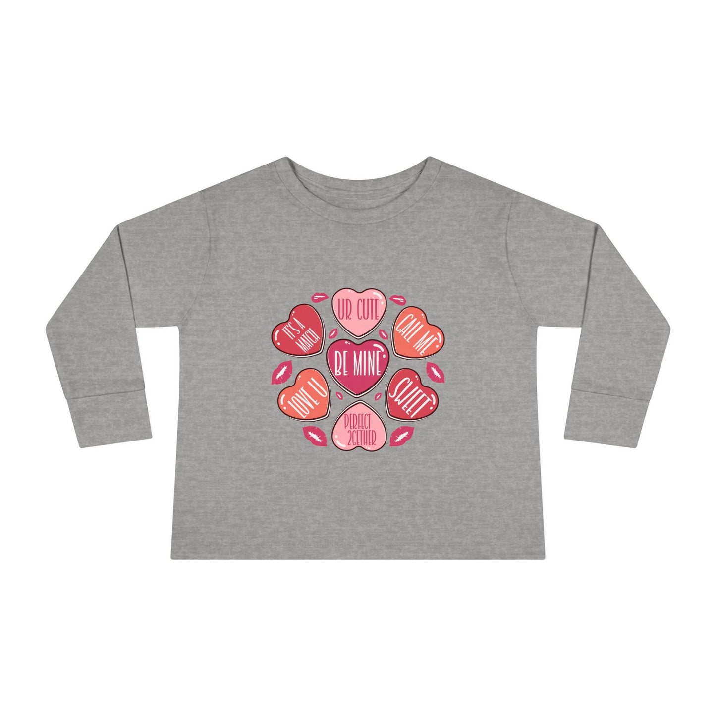 Conversation Hearts Valentines Day Toddler Long Sleeve Tee