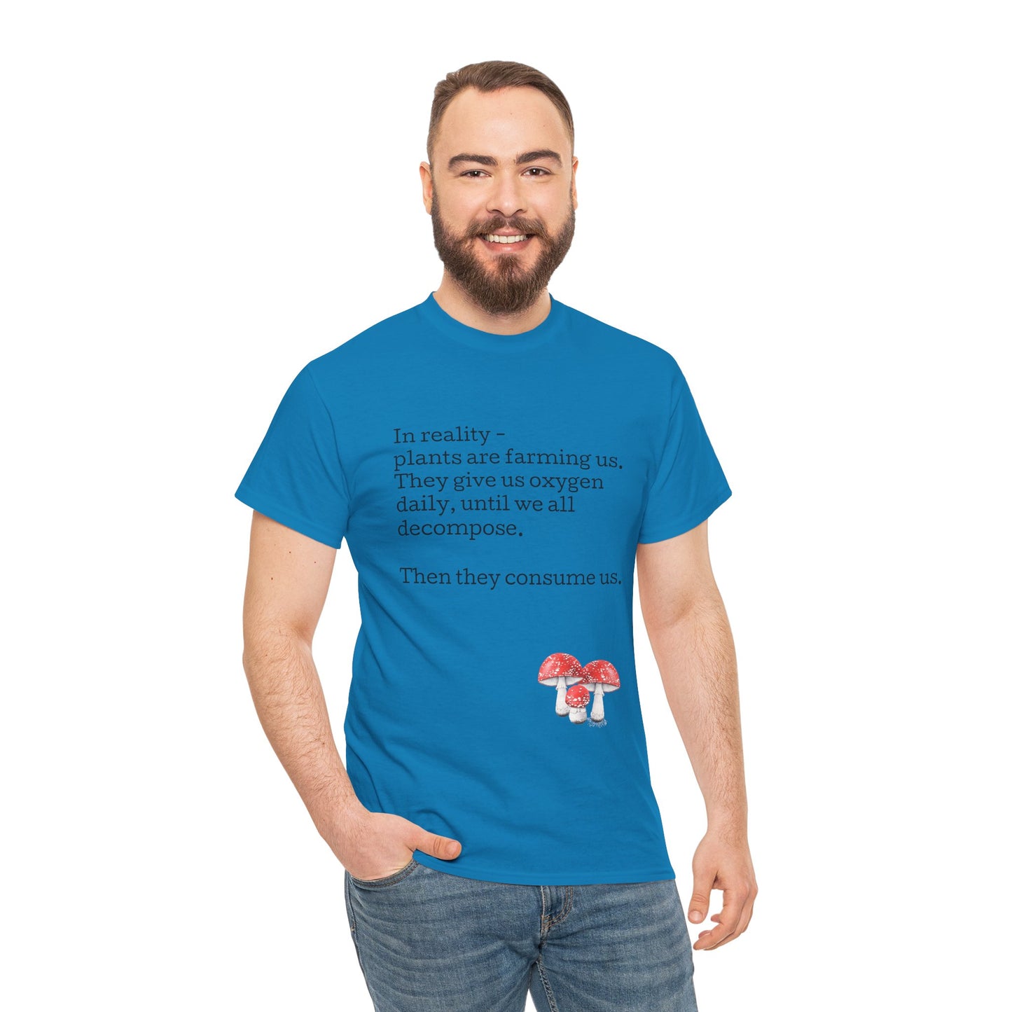 Plantfood, mushrooms s, m, l, xl, 2xl, 3xl, 4xl, 5xl Unisex Heavy Cotton Tee