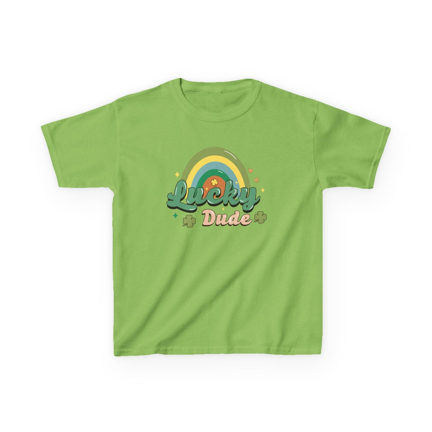 Lucky Dude St Patricks Day Kids Heavy Cotton Tee