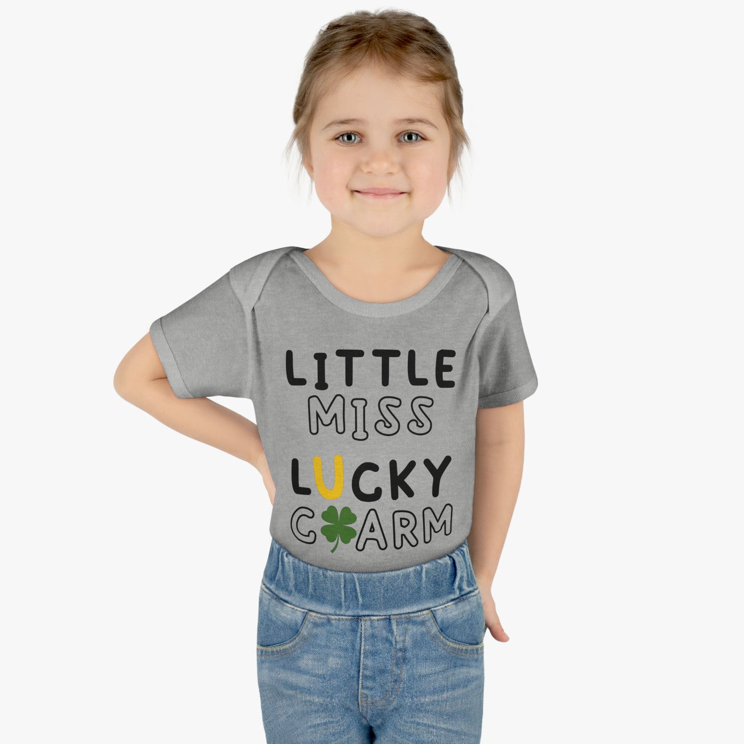 St Patricks Little Miss Lucky Charm Infant Onesie Baby Rib Bodysuit