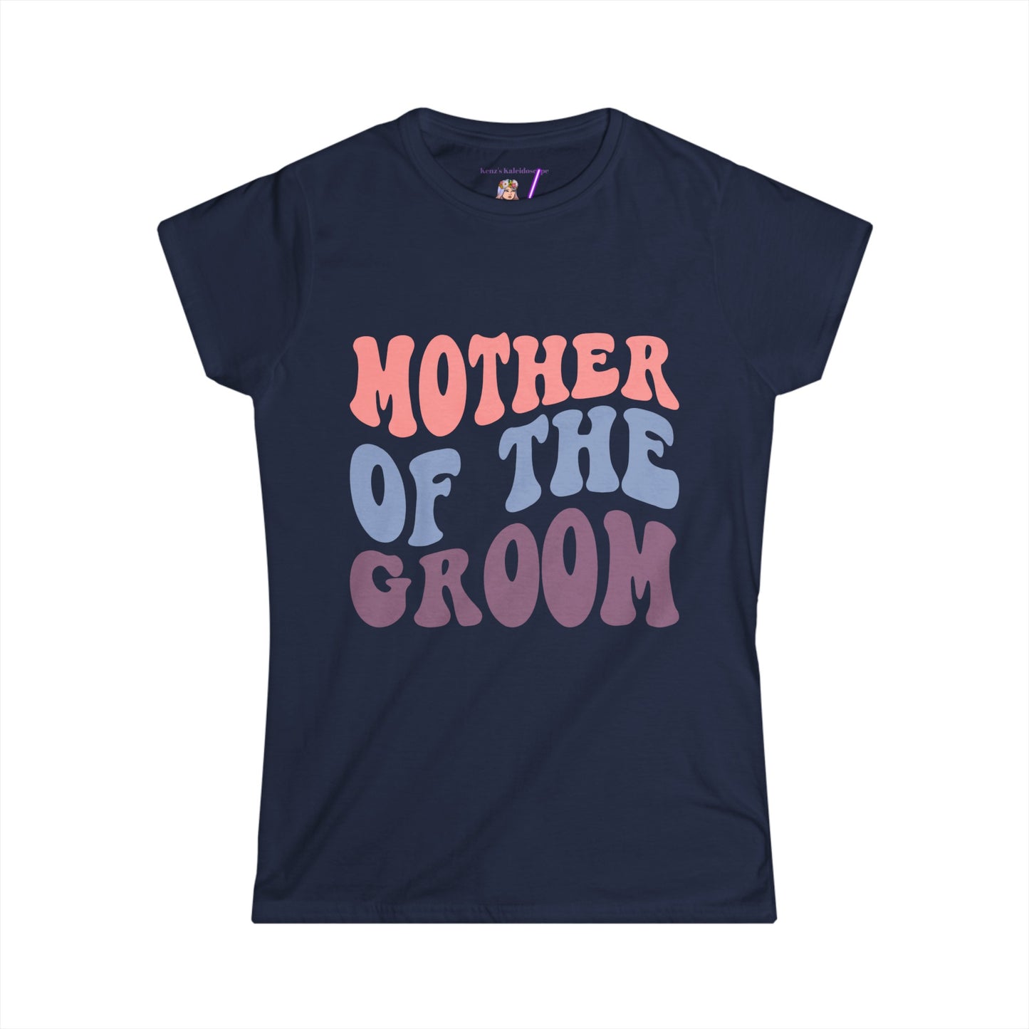 Mother of the Groom Retro Repeat, S-2XL Women's Softstyle Tee