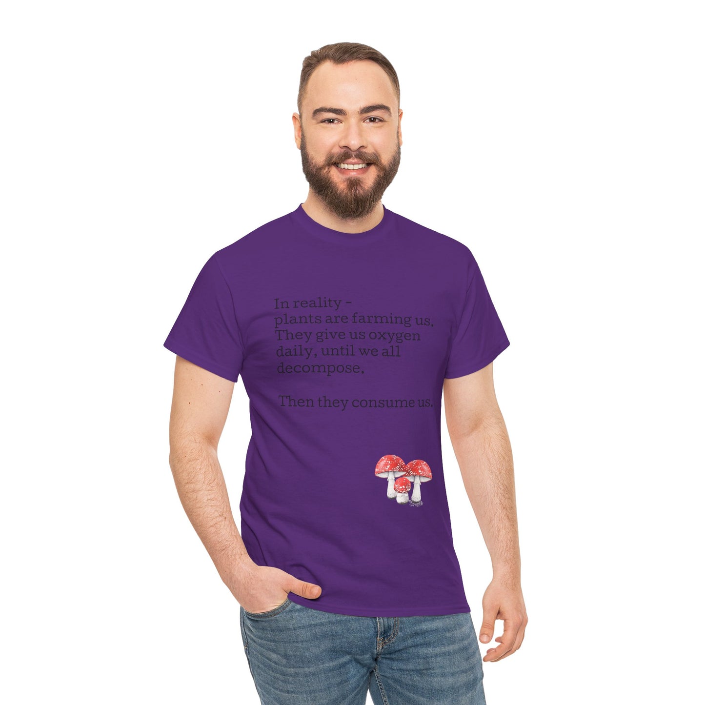 Plantfood, mushrooms s, m, l, xl, 2xl, 3xl, 4xl, 5xl Unisex Heavy Cotton Tee