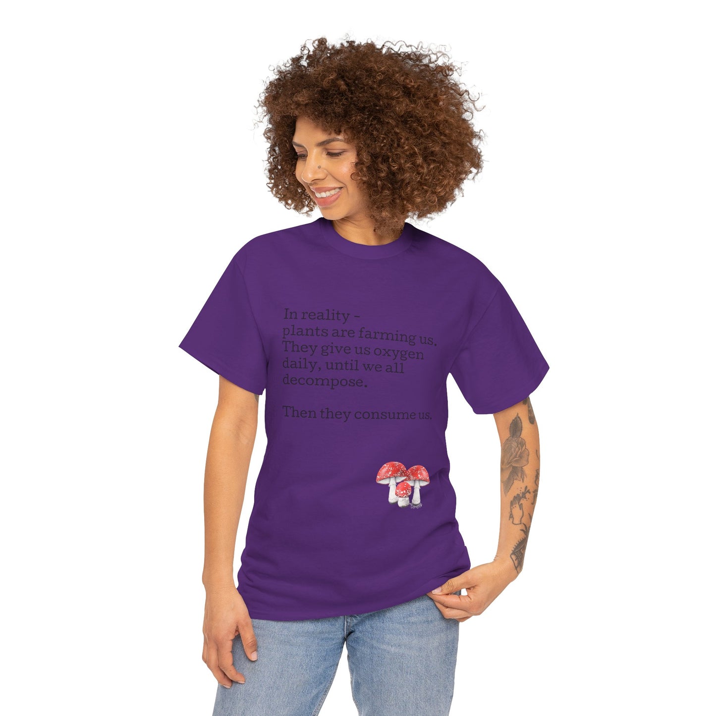 Plantfood, mushrooms s, m, l, xl, 2xl, 3xl, 4xl, 5xl Unisex Heavy Cotton Tee