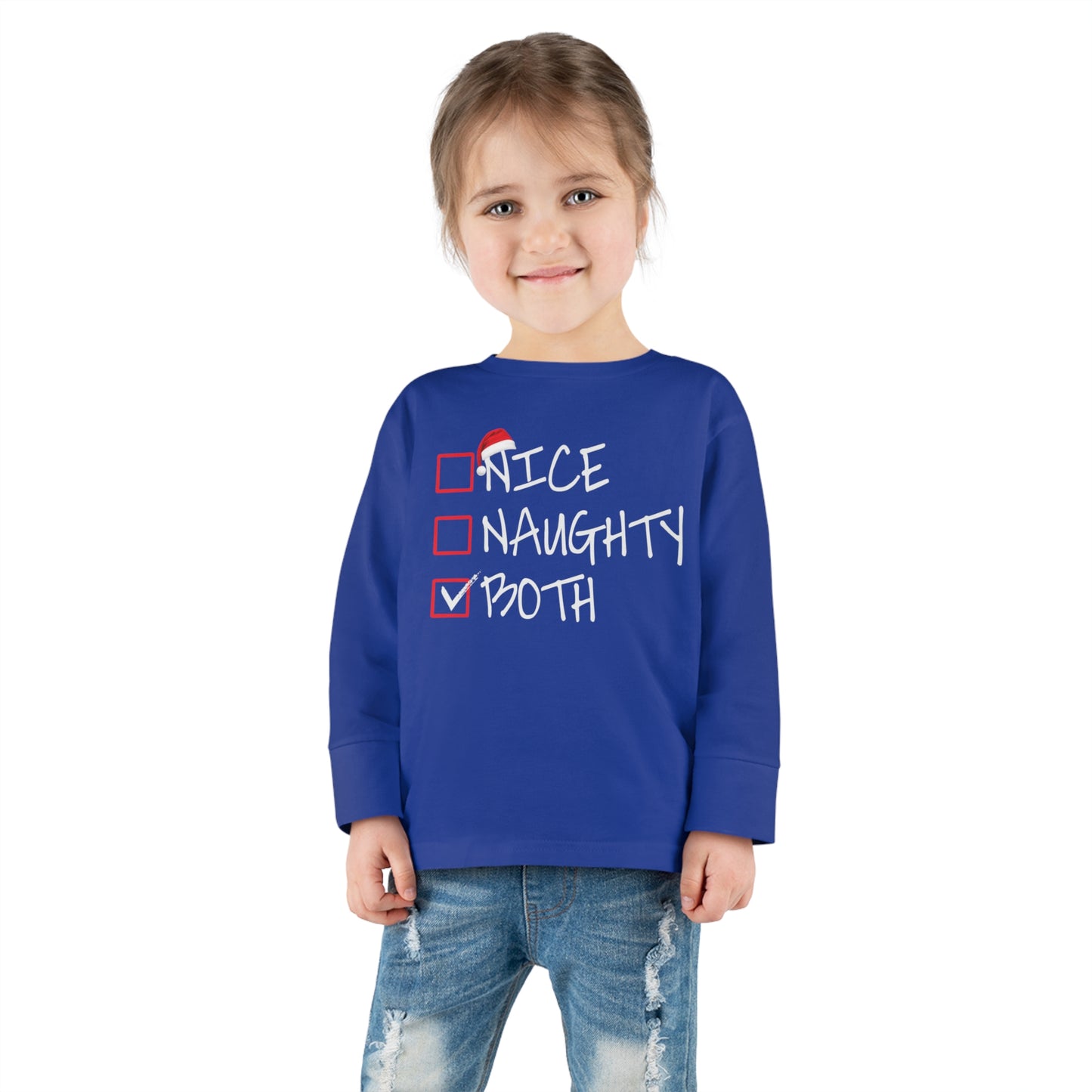 Nice naughty both holiday checklist Toddler Long Sleeve Tee