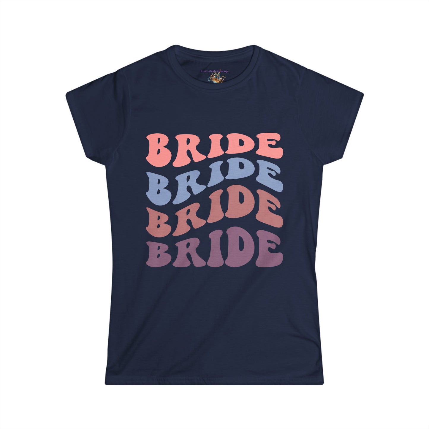 Bride Retro Repeat, S-2XL, Women's Softstyle Tee