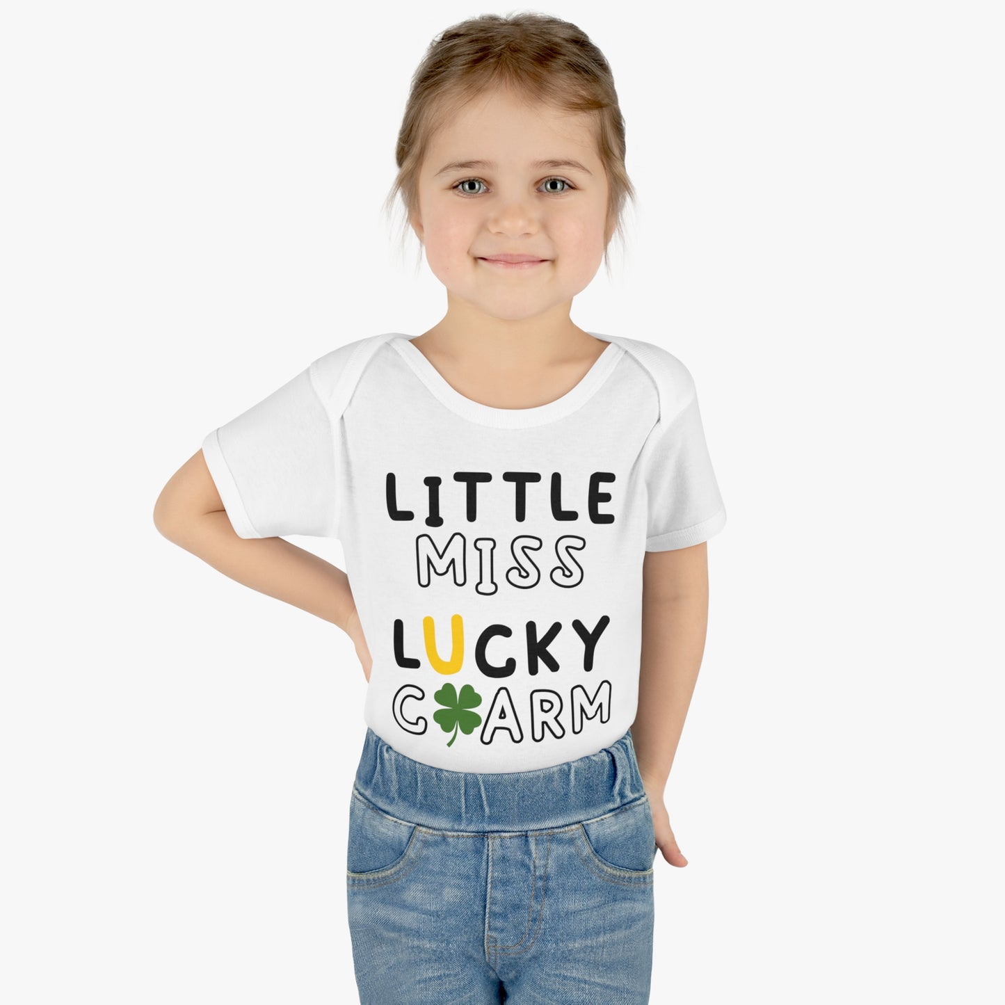 St Patricks Little Miss Lucky Charm Infant Onesie Baby Rib Bodysuit