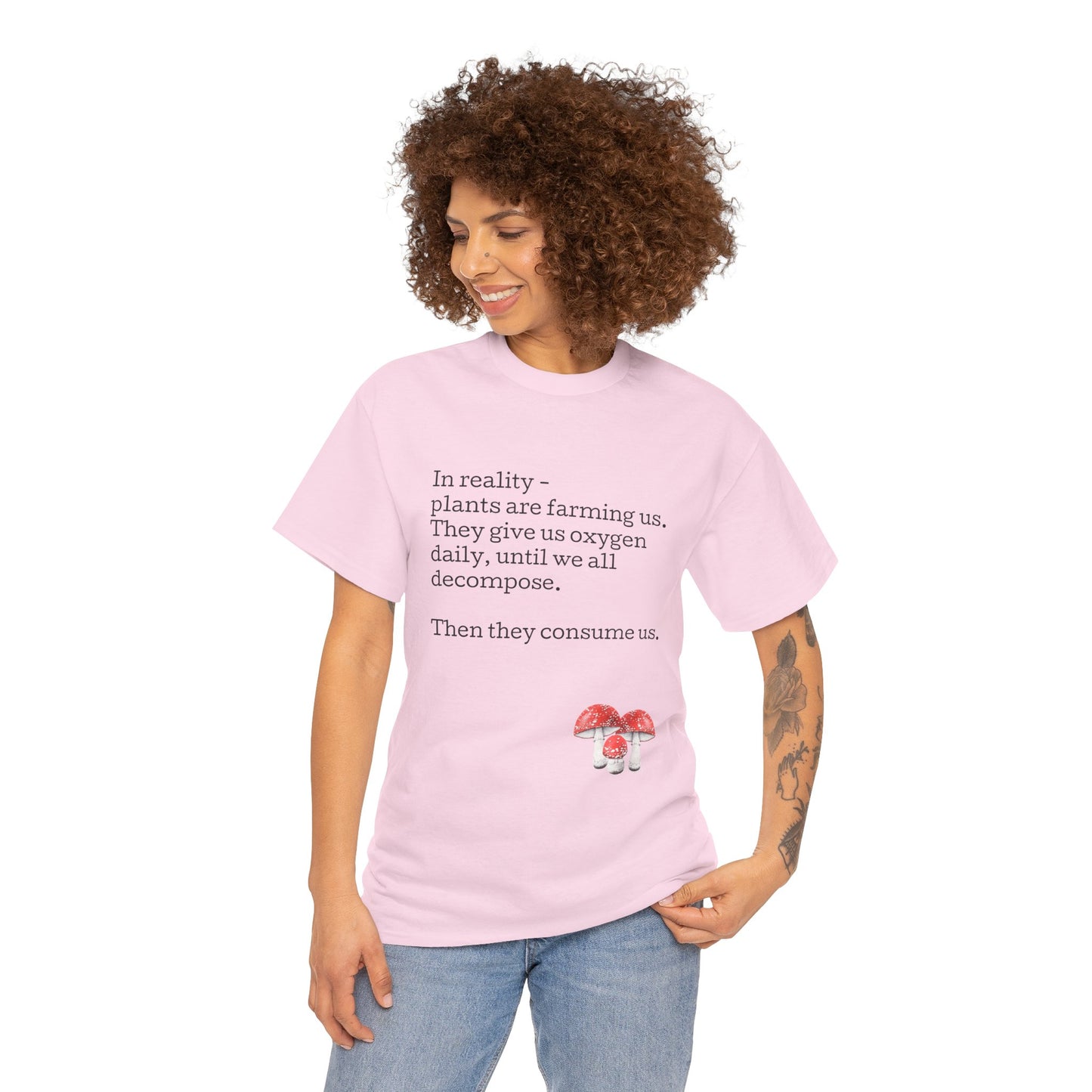 Plantfood, mushrooms s, m, l, xl, 2xl, 3xl, 4xl, 5xl Unisex Heavy Cotton Tee