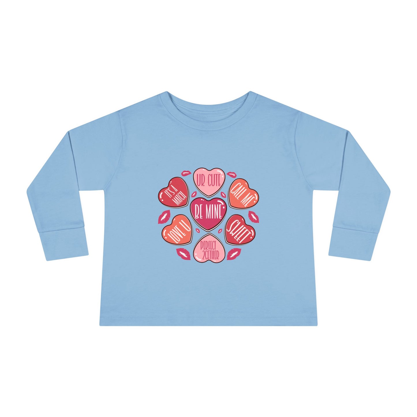 Conversation Hearts Valentines Day Toddler Long Sleeve Tee