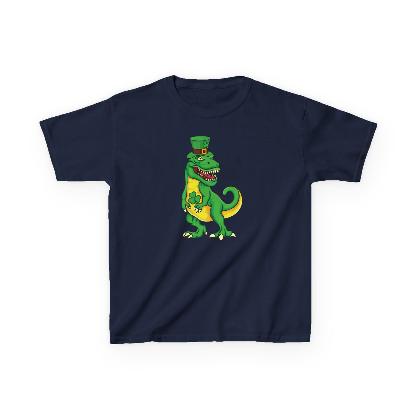 St Pat-Rex Day St Patricks Day Dino Kids Heavy Cotton Tee