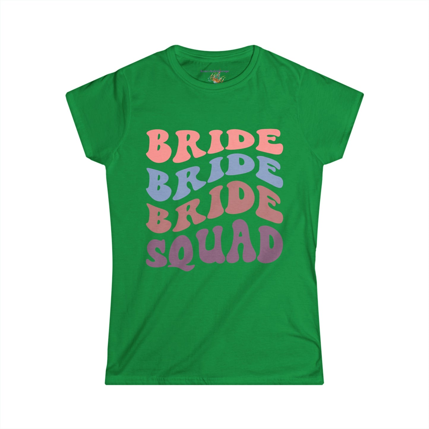 Bride Squad Retro Repeat, S-2XL, Women's Softstyle Tee