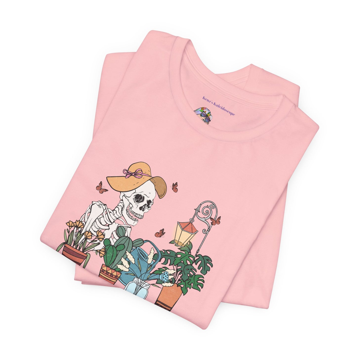 Plants, The Gardener, Skeleton, Springtime, Gardening, XS-3XL Unisex Jersey Short Sleeve Tee