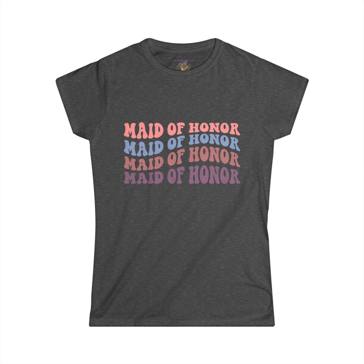 Maid Of Honor Retro Repeat, MOH, S - 2XL, Women's Softstyle Tee