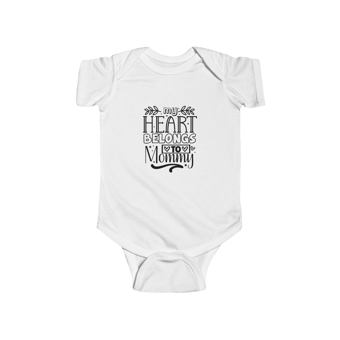 Mother's Day, My Heart Belongs to Mommy Onesie, Newborn -24M, Infant Fine Jersey Bodysuit